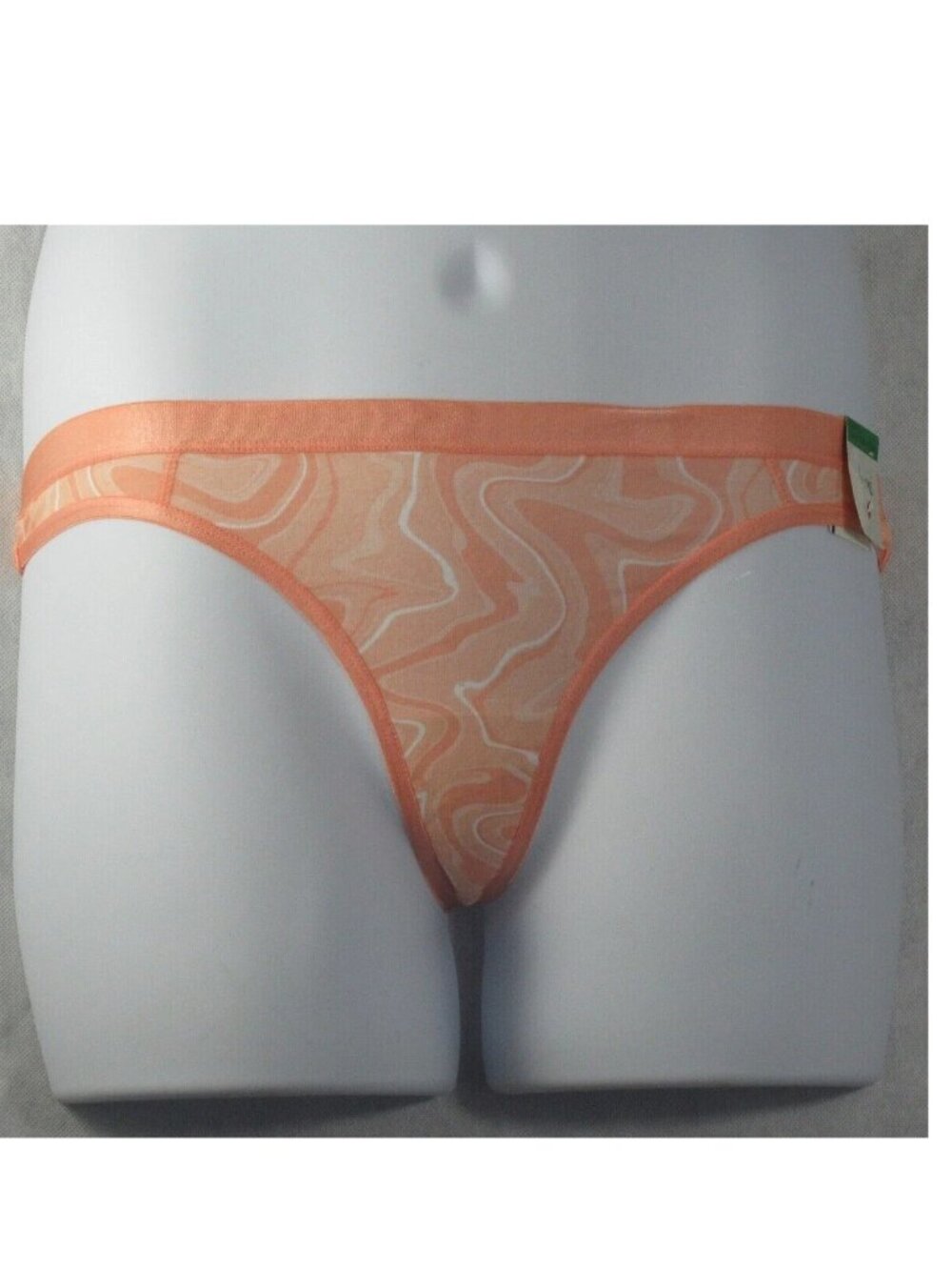Jenni Women's 1-Pack Cotton Blend Thong Panty Underwear, Jagged Lines Orange